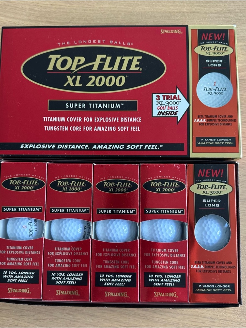 TOP FLITE XL 2000 SUPER TITANIUM Golf Ball 12 w/ 3 Bonus XL 3000 Balls Soft Feel